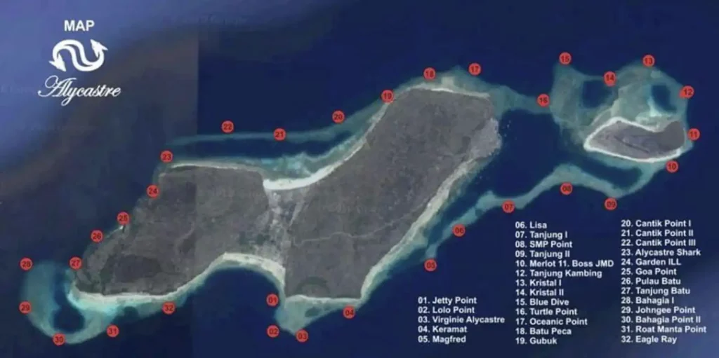 Dive sites map