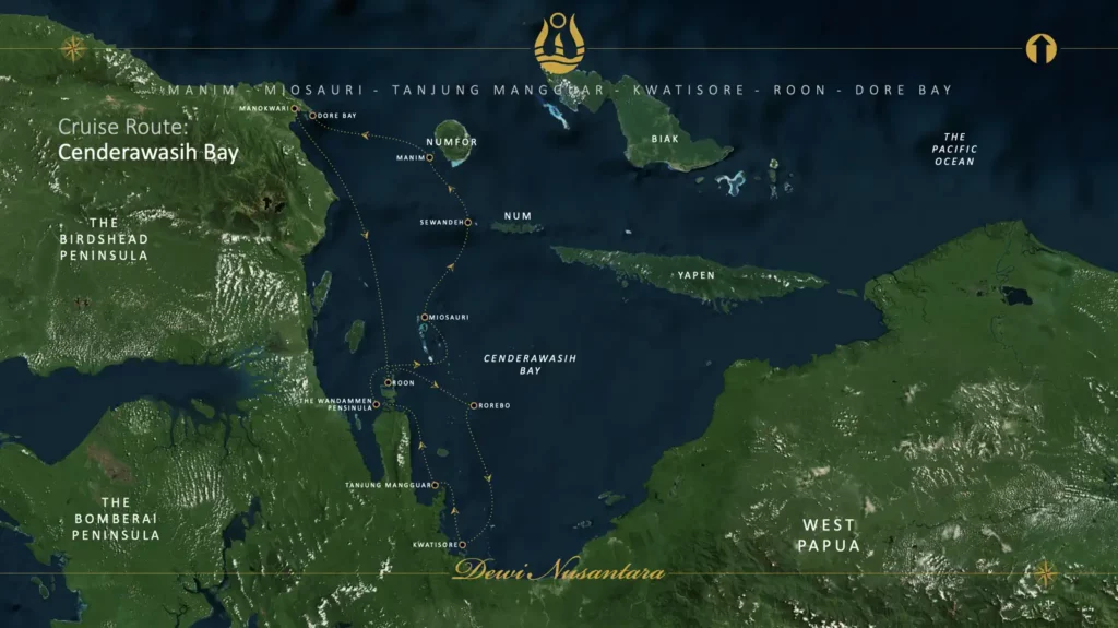 Cenderawasih Bay Diving Liveaboard Route 