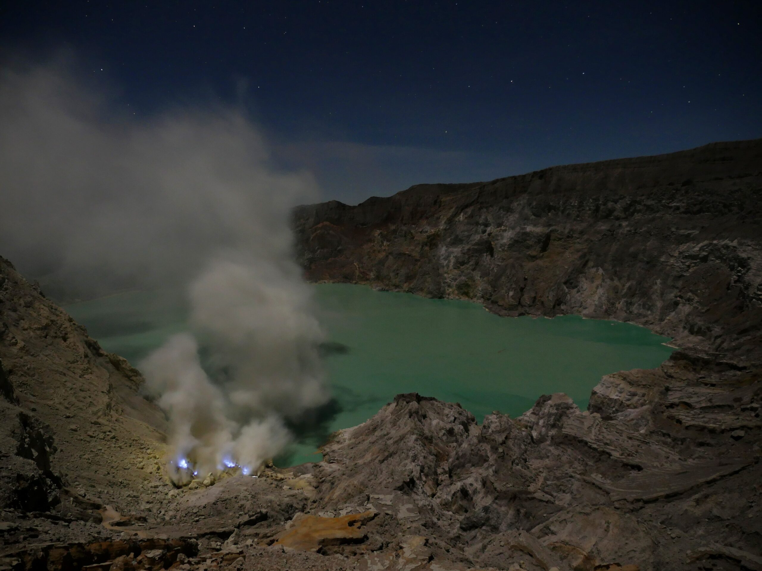 Ijen blue fire at night