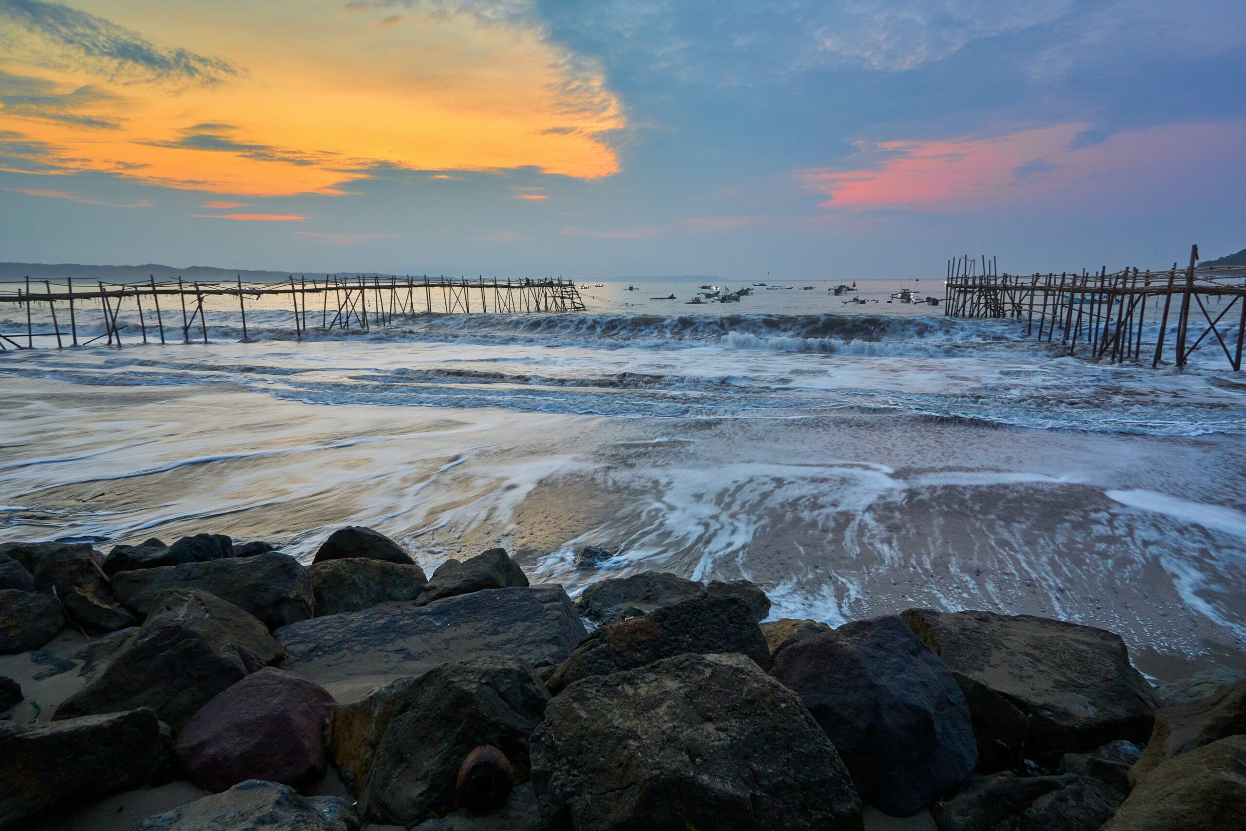 West Java south coast at sunset