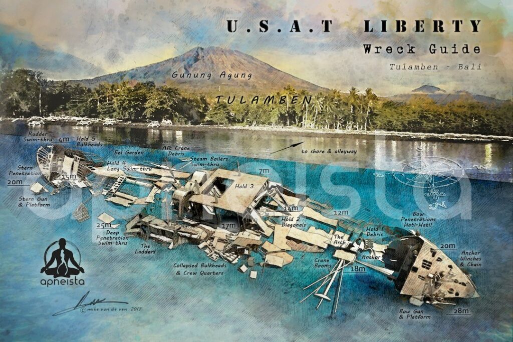 Carte de l'épave du Liberty de l'USAT