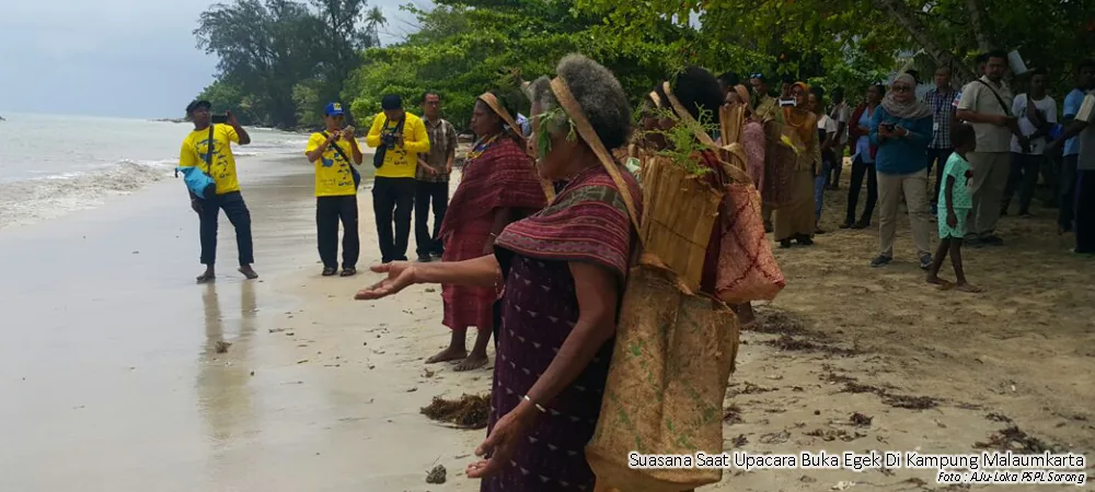 A buka sasi ceremony opening a closed area of sea near Sorong, Raja Ampat