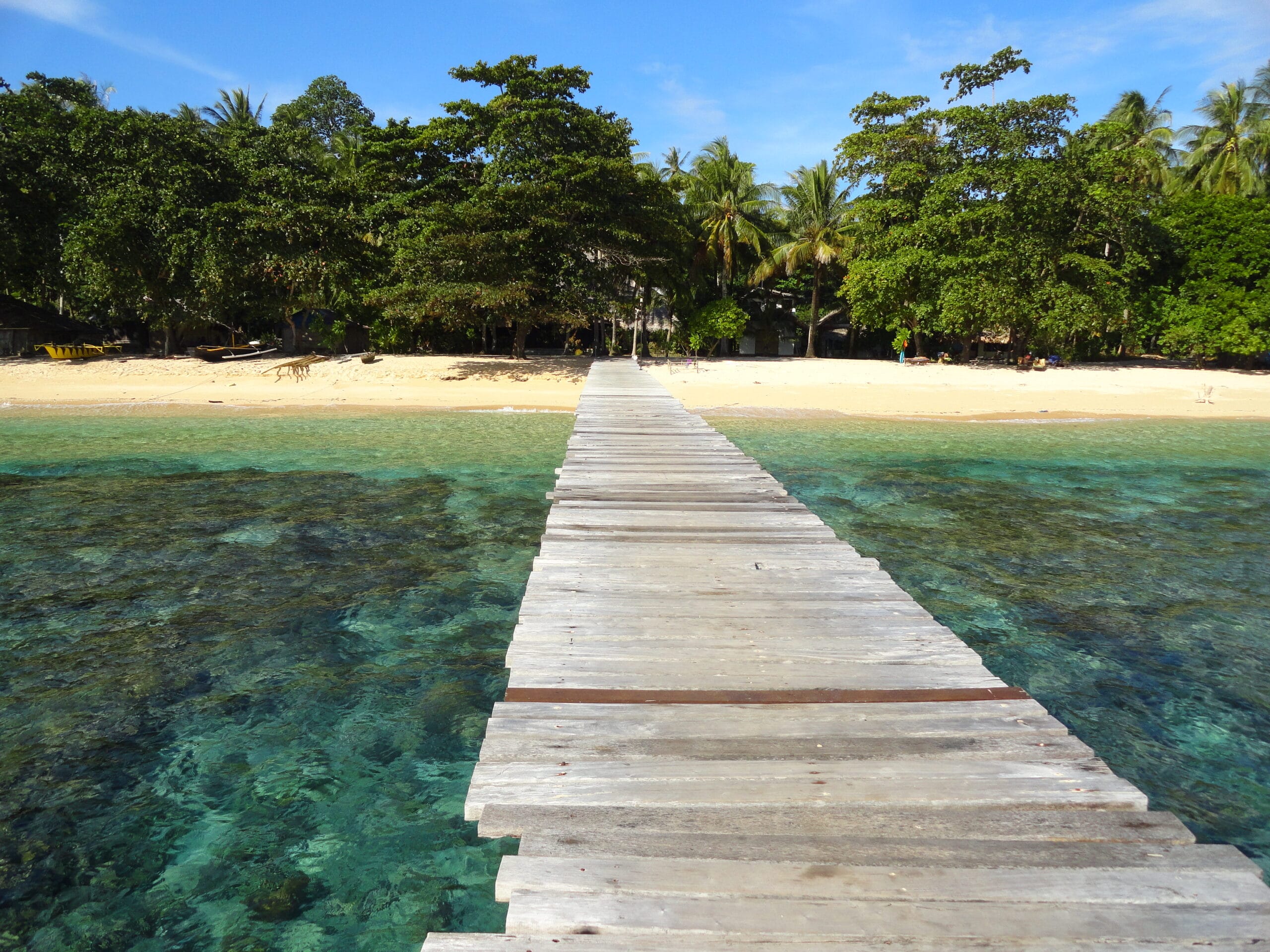 Pier at Coral Eye resort, Bangka Island, North Sulawesi