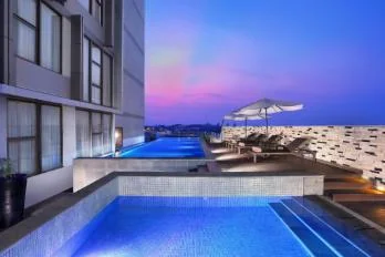 Rooftop pool at Harper Malioboro in Yogyakarta