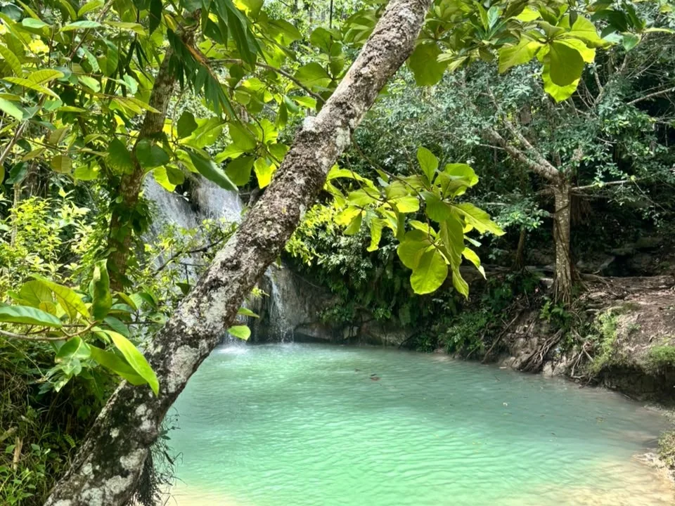 Turquoise natural pool at Kedung Pengilon in Bantul