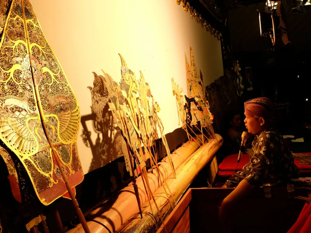 Wayang kulit shadow puppet performance at the Keraton Yogyakarta